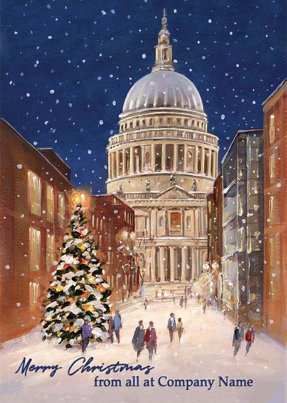 St Paul’s Cathedral, Christmas Eve - Front Personalised Christmas Card