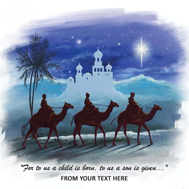 The Three Wise Men - Front Personalised Christmas Card