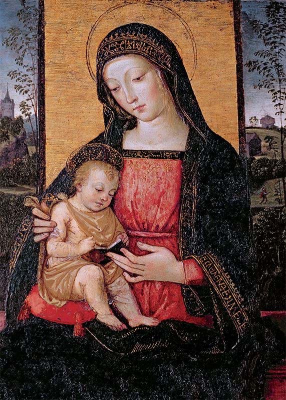 Virgin and Child Personalised Christmas Card