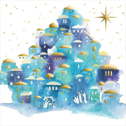 Watercolour Nativity Personalised Christmas Card
