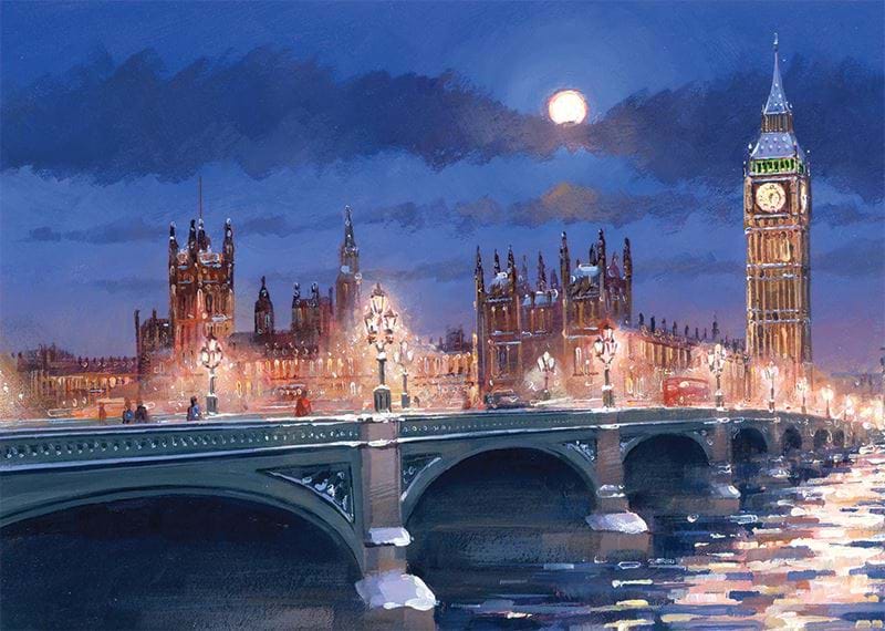 Westminster at Night Personalised Christmas Card