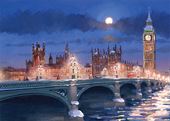 Westminster at Night - Personalised Christmas Card