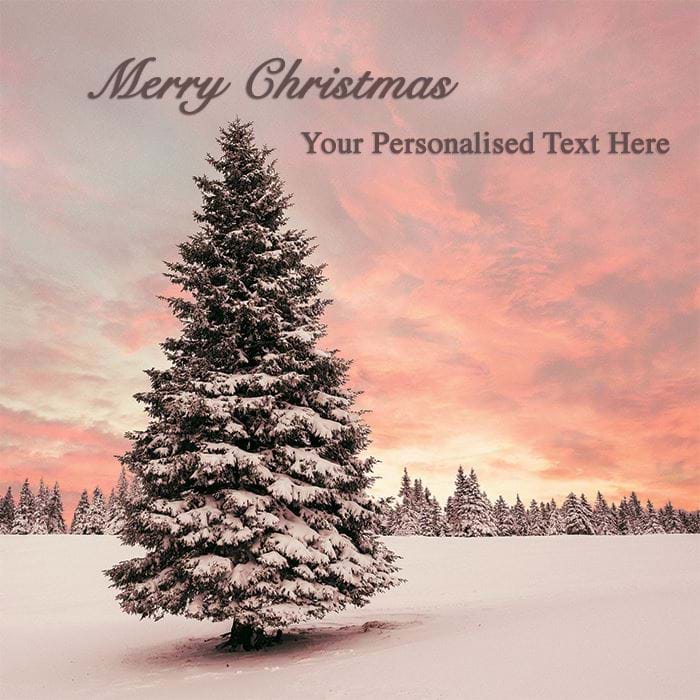Winter Sunset Personalised Christmas Card - Front Personalisation