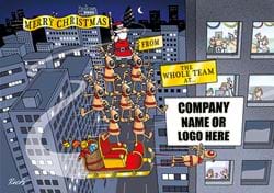 Christmas Teamwork Personalised Christmas Card - Front Personalisation