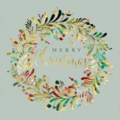 Contemporary Wreath - Personalised Christmas Card
