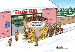 Deer Engined Personalised Christmas Card - Front Personalisation