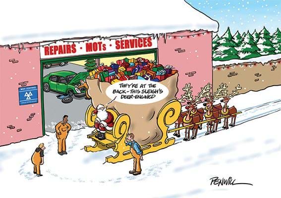 Deer Engined Personalised Christmas Card