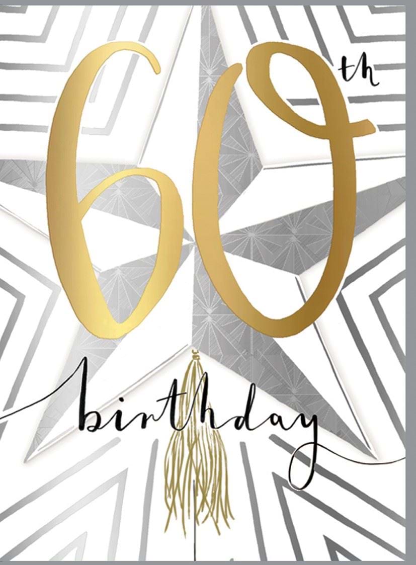 Star 60th Birthday Card