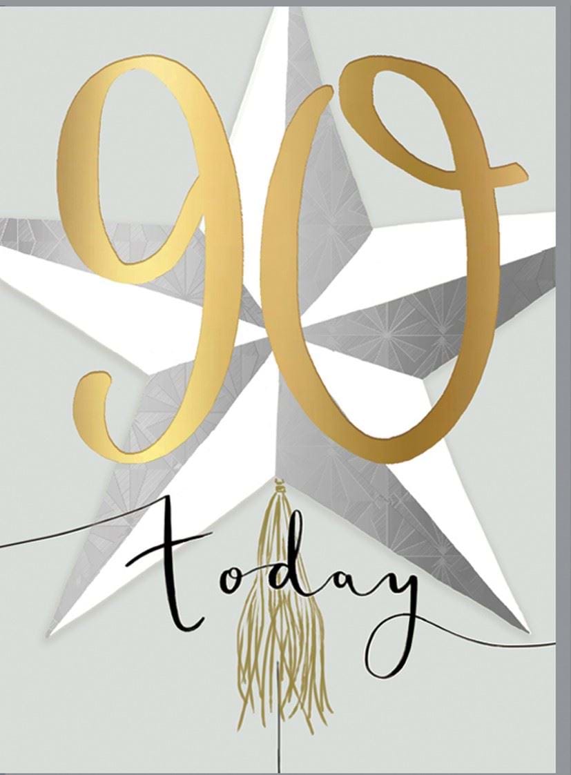 Star 90th Birthday Card