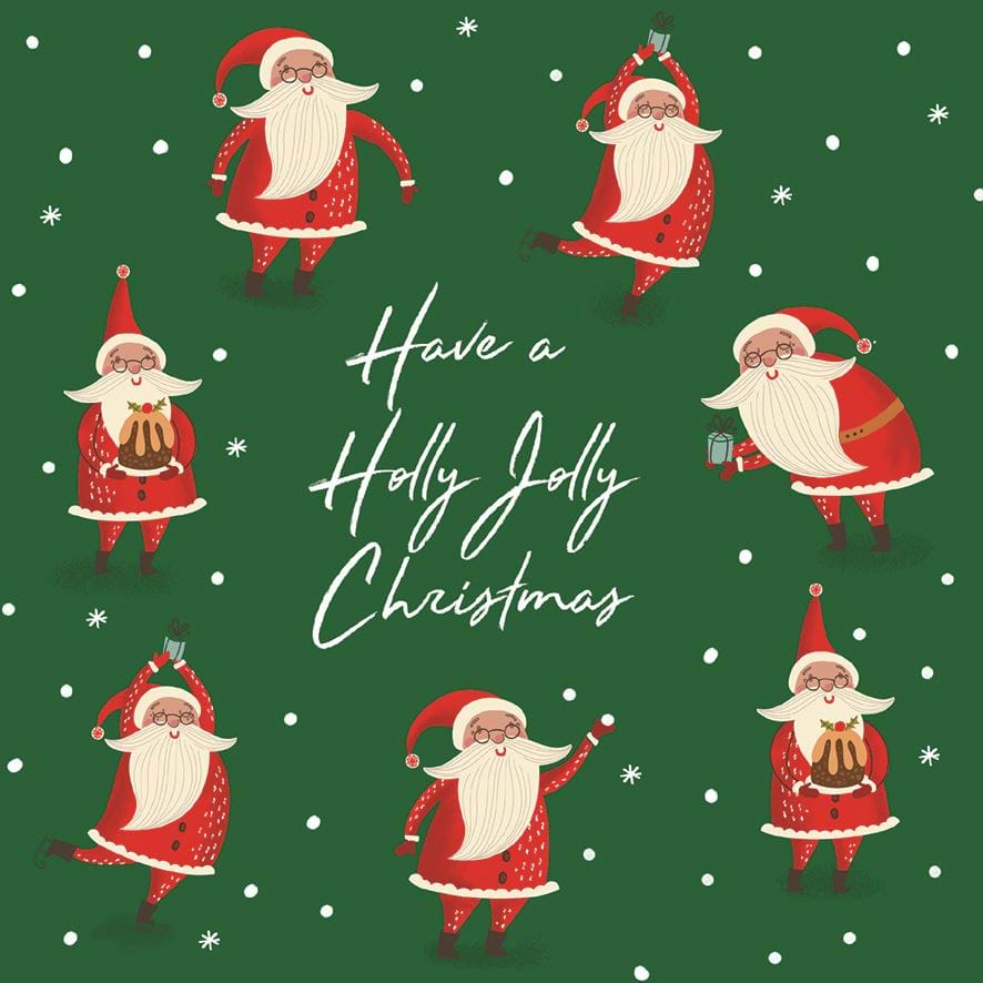 Holly Jolly Santa, Mind Christmas Card Pack (10)