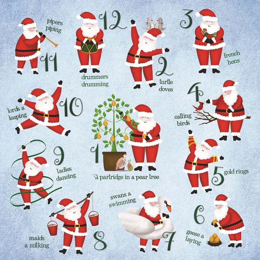 Santa's 12 Days, Motor Neurone Disease Christmas Card Pack (10)