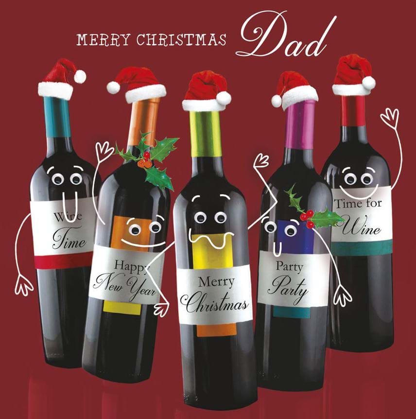Wine Time Dad Christmas Card
