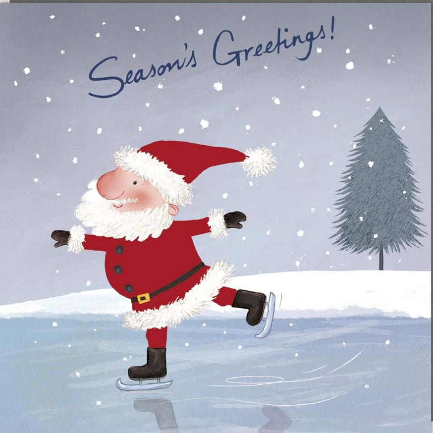 Skating Santa British Heart Foundation Christmas Card Pack (5)