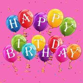 Balloons Pink Birthday Card
