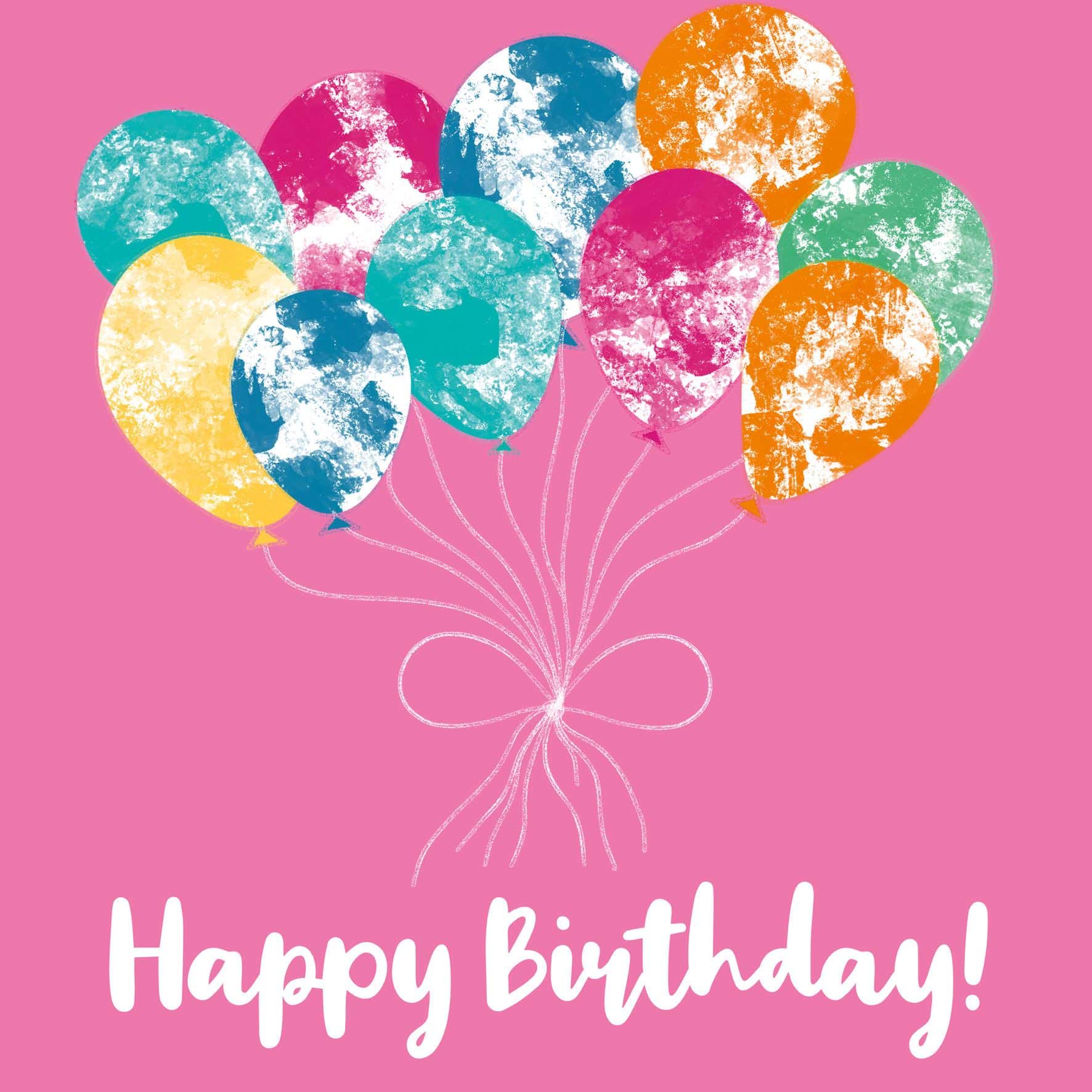 Balloon Bunch Pink Birthday Card