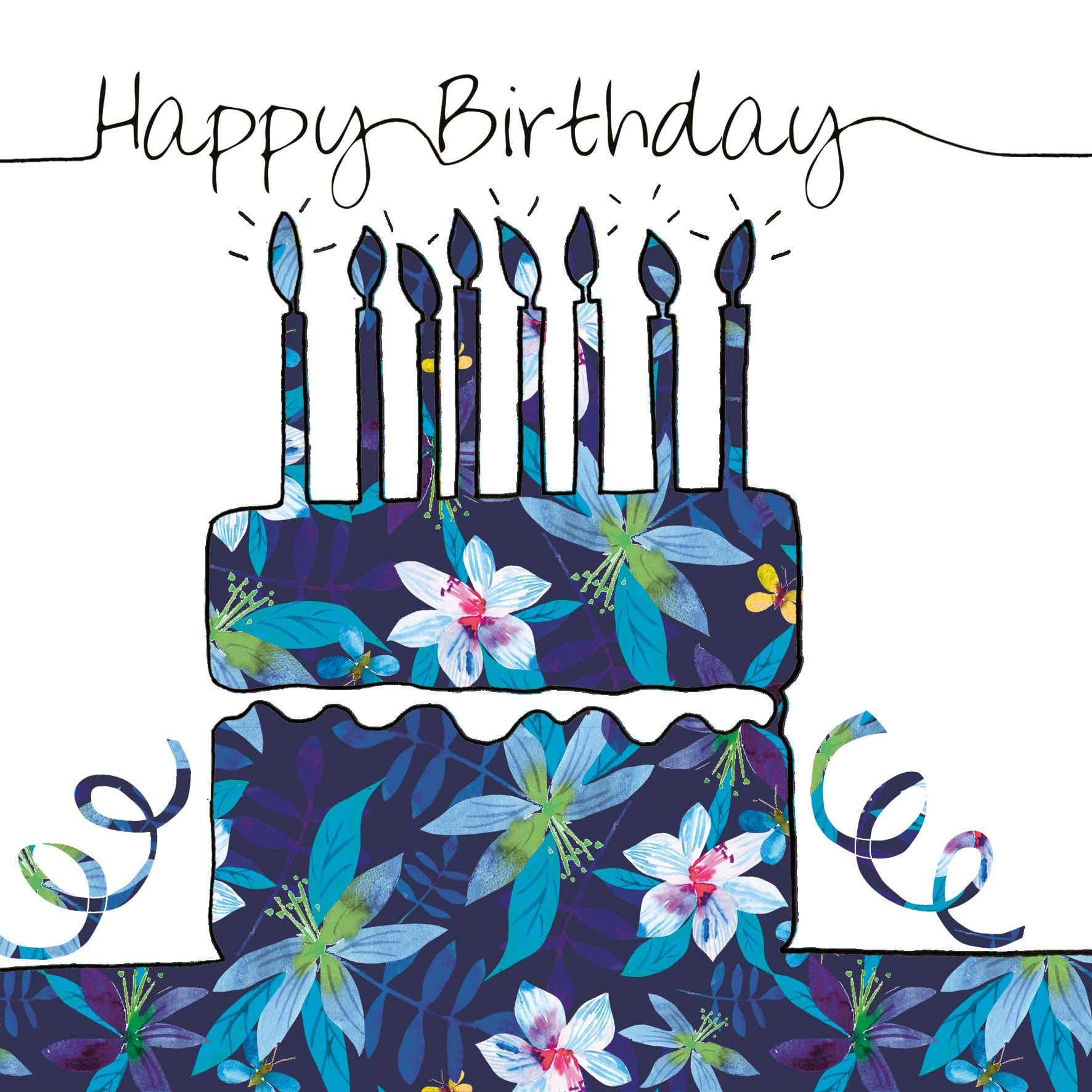 Floral Cake Birthday Card