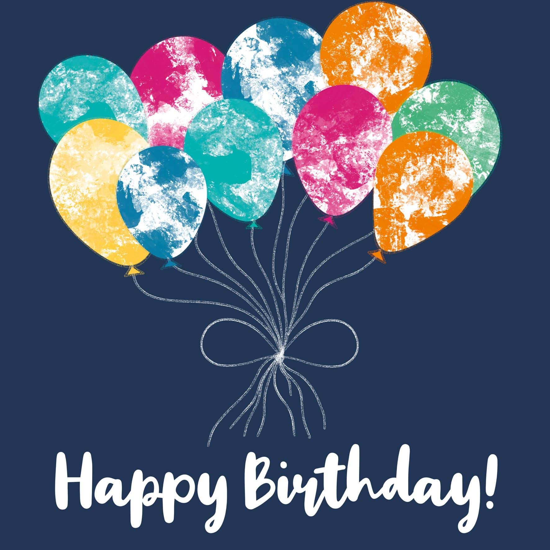 Balloon Bunch Blue Birthday Card