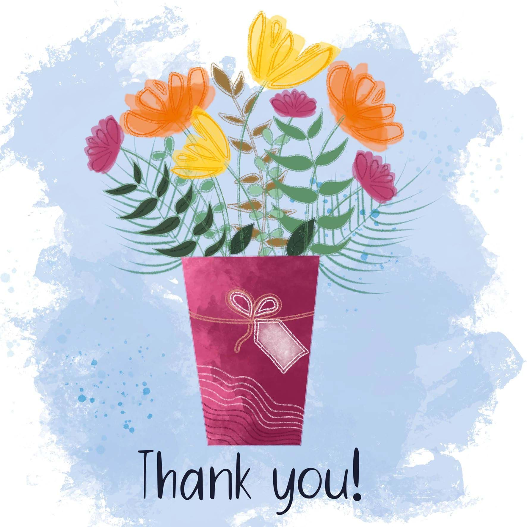 Floral Spray Thank You Card