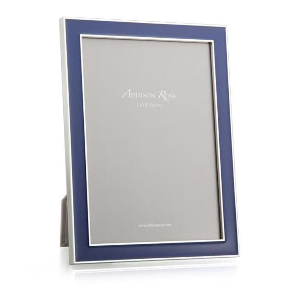 Navy Blue Enamel & Silver Frame by Addison Ross