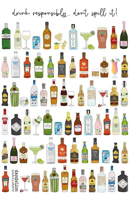 Drink Responsibly Luxury Tea Towel