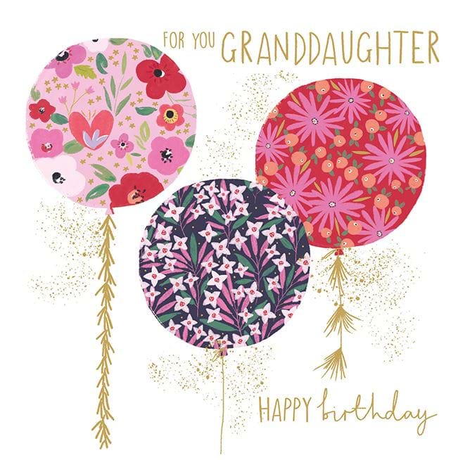 Pretty Balloons Granddaughter Birthday Card