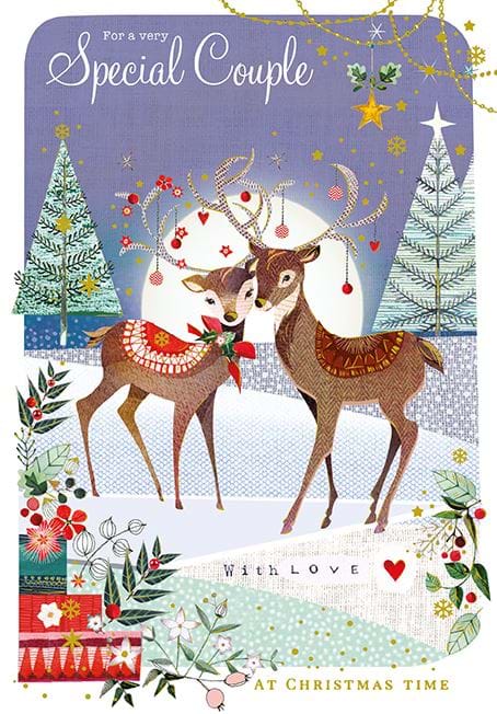 Festive Deer Special Couple Christmas Card