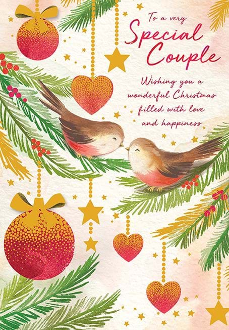 Fluffy Robins Special Couple Christmas Card