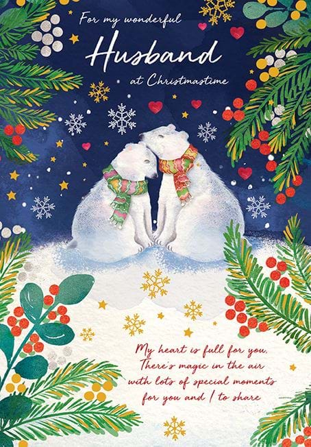 Polar Bears Husband Christmas Card