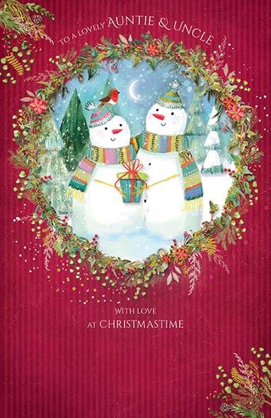 Snowmen Auntie & Uncle Christmas Card