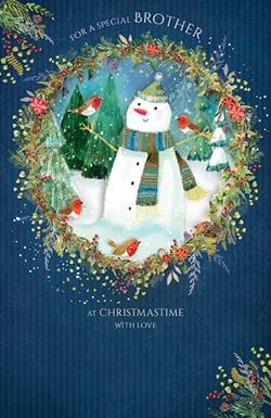 Snowman Brother Christmas Card