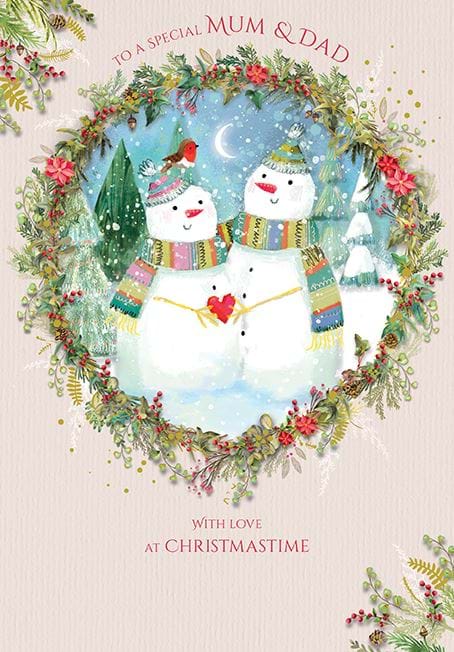 Snowmen Mum & Dad Christmas Card