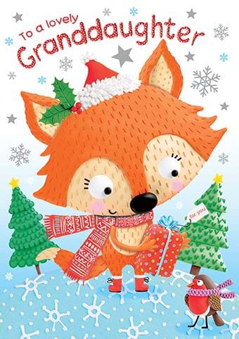 Little Fox Granddaughter Christmas Card