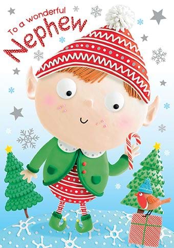 Little Elf Nephew Christmas Card