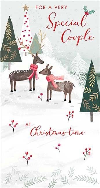 Deer in Snow Special Couple Christmas Card