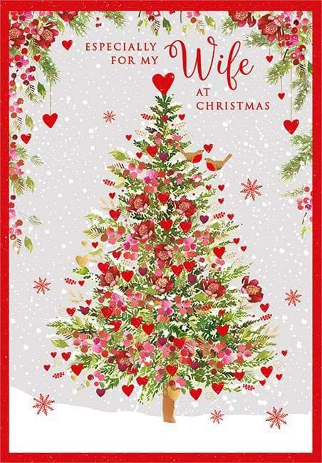 Festive Tree Wife Christmas Card