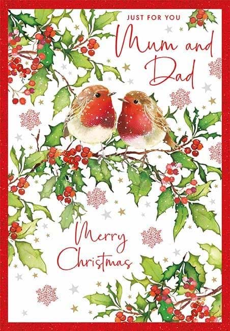 Robins Mum & Dad Christmas Card