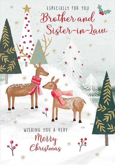 Deer in the Snow Brother & Sister-in-law Christmas Card