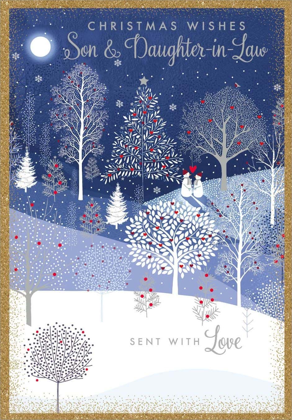 Snowy Woodland Son & Daughter-in-law Christmas Card