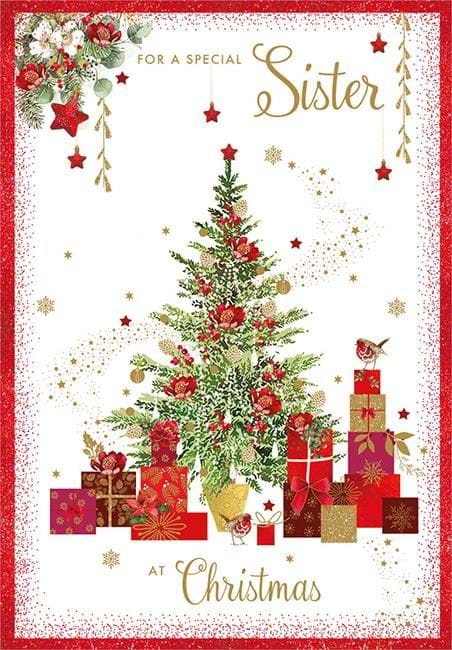 Presents Under The Tree Sister Christmas Card