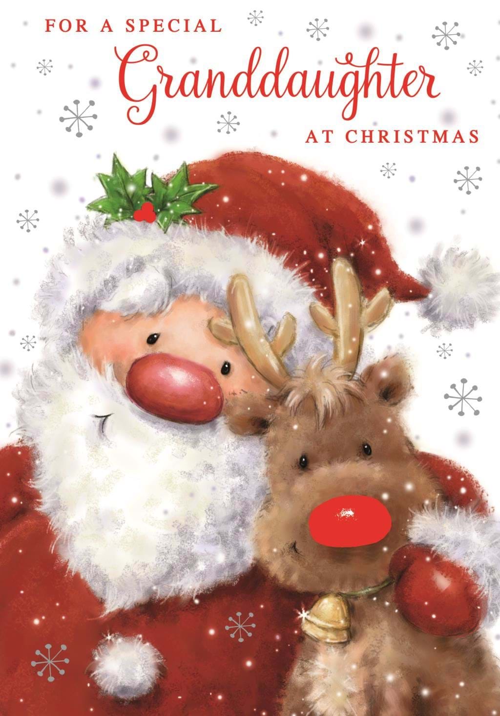 Santa & Rudolf Granddaughter Christmas Card