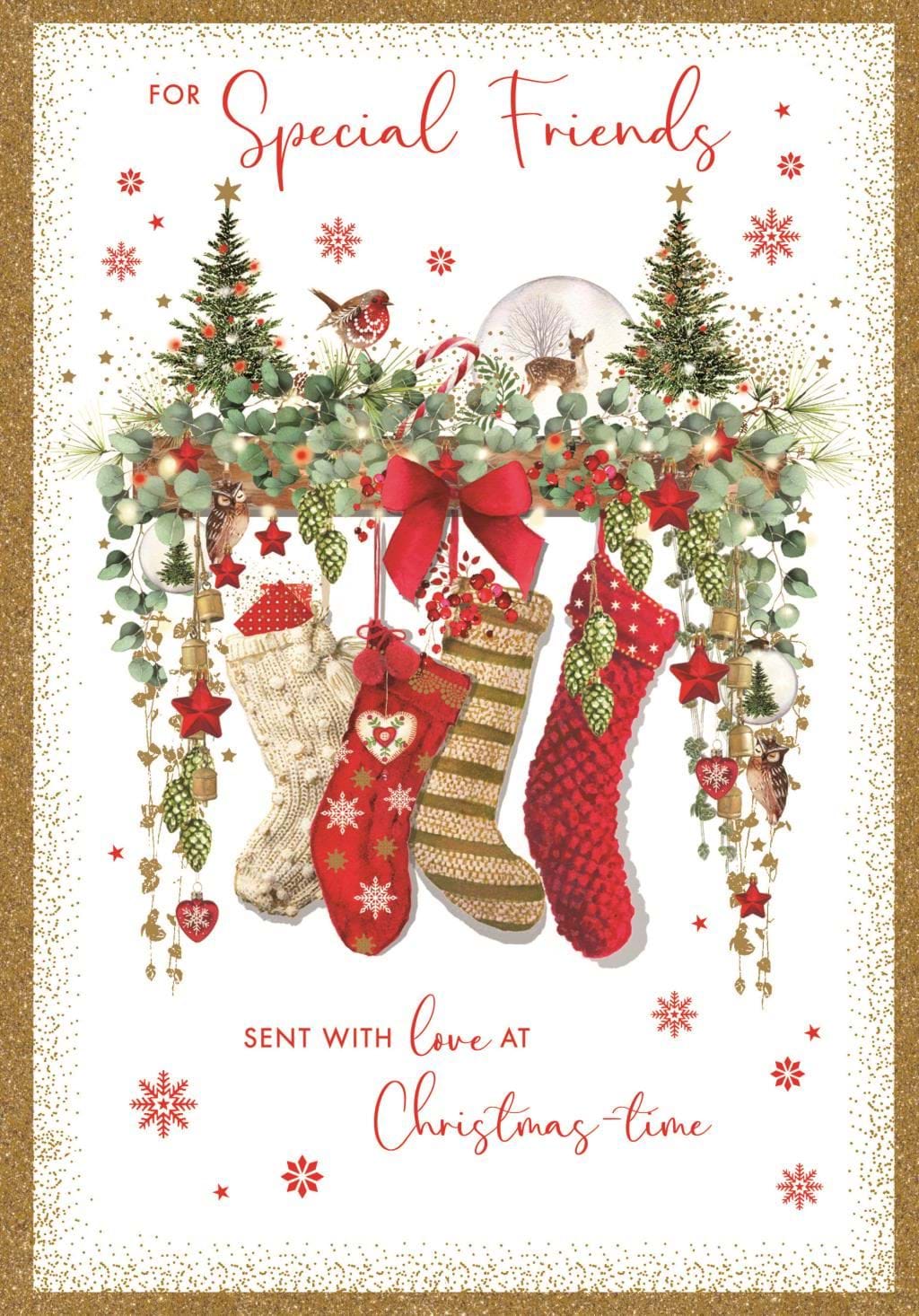 Stockings Special Friends Christmas Card
