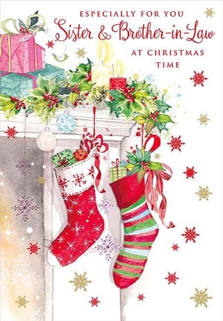 Stockings Sister & Brother-in-law Christmas Card