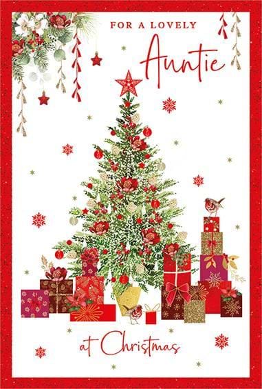 Festive Tree Auntie Christmas Card
