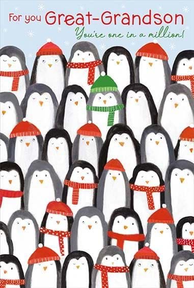 Penguins Great Grandson Christmas Card