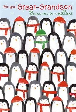 Penguins Great Grandson Christmas Card
