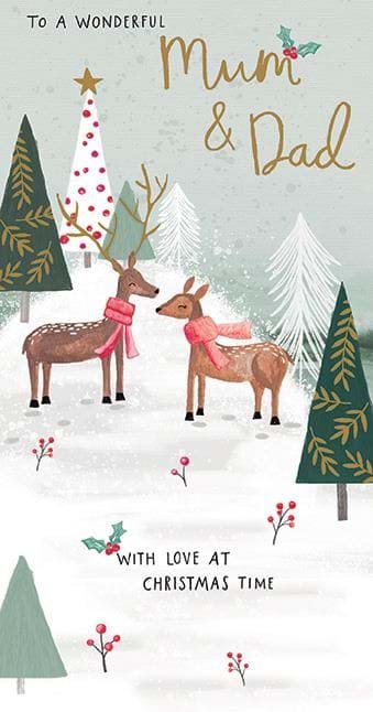 Deer Mum & Dad Christmas Card