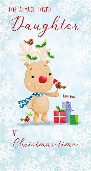 Much Loved Daughter Christmas Card