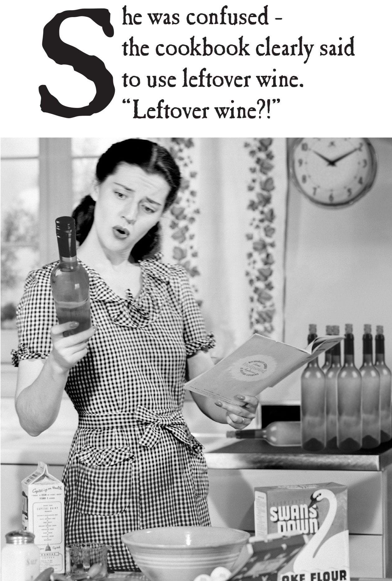 Leftover Wine Birthday Card