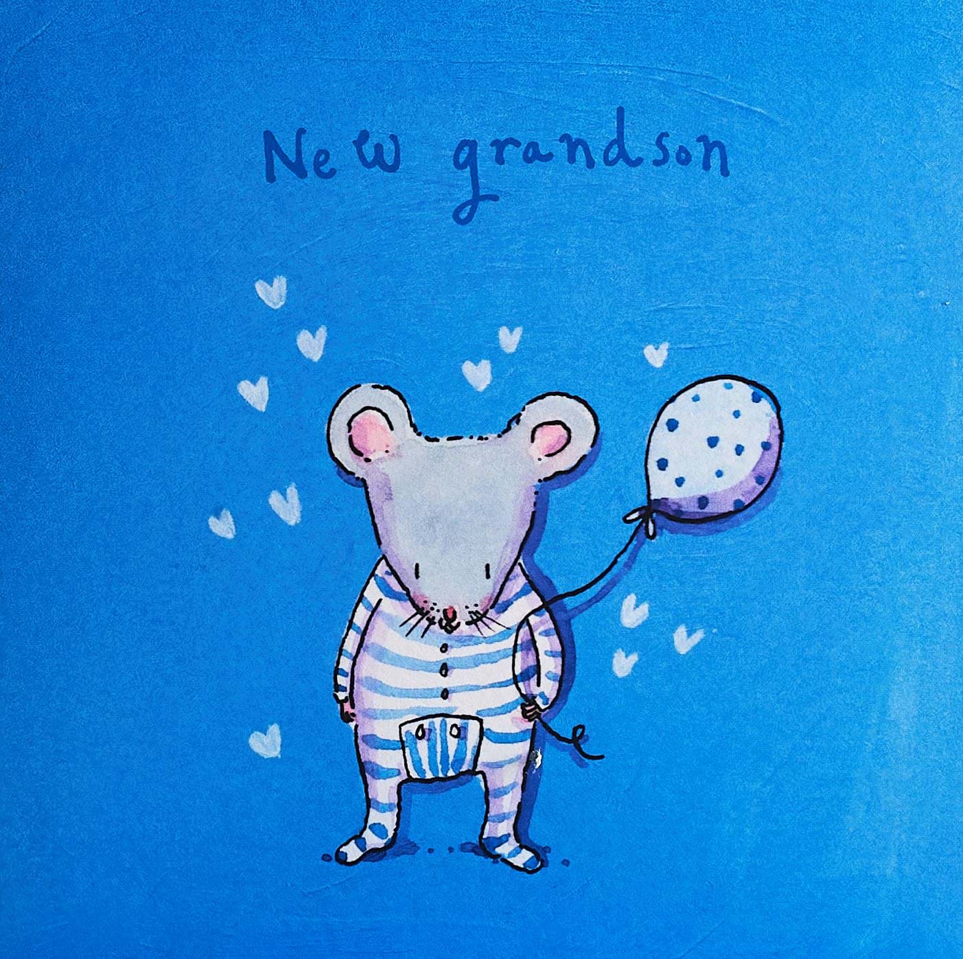 Mouse New Baby Grandson Card