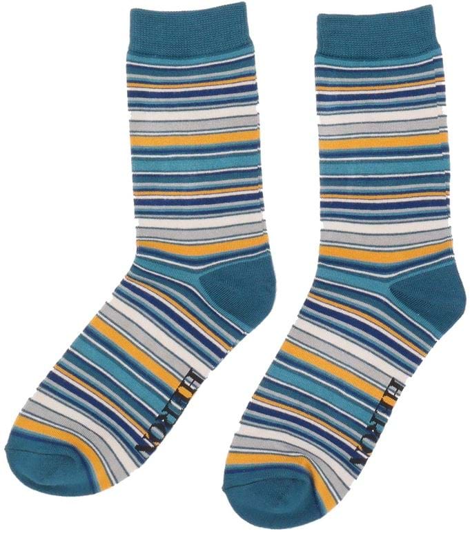 Mr Heron Stripes Bamboo Socks in Denim